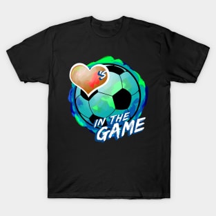 Soccer - Hearts In The Game - Dirty Multi T-Shirt